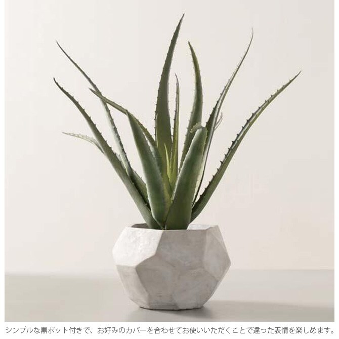 Brown. ブラウン アロエベラ ポット 48 観葉植物 フェイクグリーン 造花 アロエ ポット 鉢 おしゃれ リアル 多肉植物 インテリア