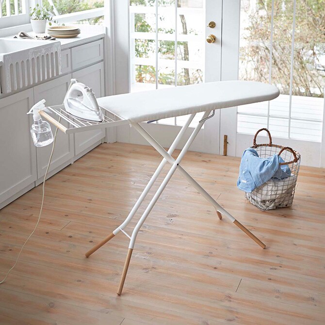 tosca トスカ スタンド式アイロン台  アイロン台 スタンド式 おしゃれ 北欧 白 ナチュラル 山崎実業 木 アイアン シンプル  