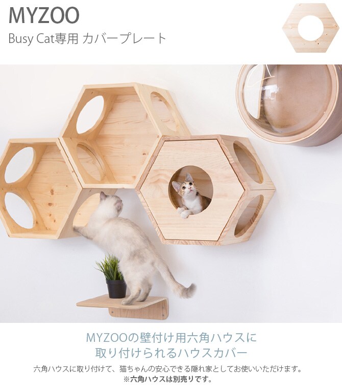 MYZOO マイズー Busy Cat専用 Cover Plate カバープレート  猫 キャットハウス スツール 六角 木製 無垢材 シンプル 椅子 腰掛け 北欧  