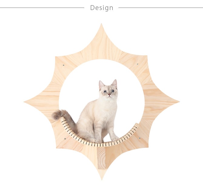 MYZOO マイズー Solar キャットステップ 猫 キャットステップ キャットウォーク 壁付け 壁掛け 太陽 木製 シンプル MY ZOO 北欧