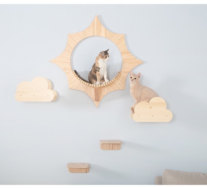 MYZOO マイズー Moku キャットステップ 猫 キャットステップ キャットウォーク 壁付け 壁掛け 雲 木製 透明 MY ZOO 北欧