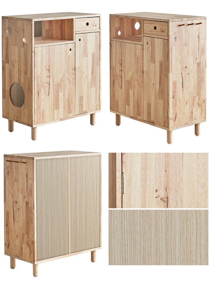 NATURAL SIGNATURE ナチュラルシグネチャー Cut-hus キャトハス ペットクローゼット  猫 隠れ家 猫トイレ 目隠し 収納 棚 木目 ウッド ねこ 家具 インテリア  