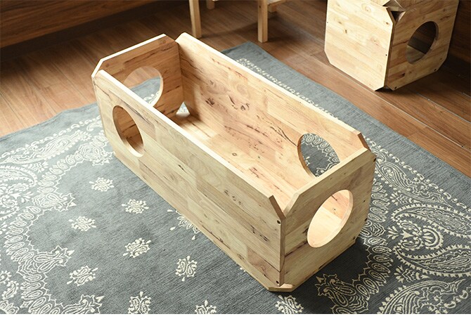 NATURAL SIGNATURE ナチュラルシグネチャー Cut-hus キャトハス ペットベンチ L 猫 ベンチ 隠れ家 キャットタワー おしゃれ 組み合わせ 積み重ね 木 家具 インテリア