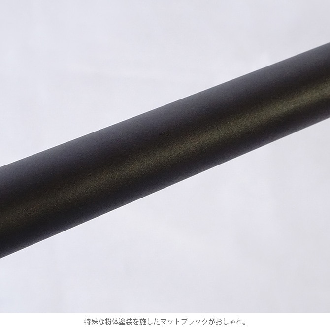 パワフル突っぱり棚 マットブラック 73-112cm 突っ張り棚 つっぱり棚 おしゃれ 強力 黒 伸縮 ツヤ消し かっこいい インダストリアル インテリア