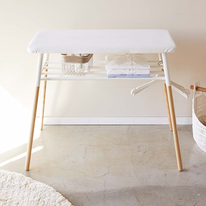 tosca トスカ 出しておける スタンド式 棚付アイロン台  アイロン台 スタンド式 おしゃれ 北欧 棚 収納 シンプル インテリア 家具 リビング  