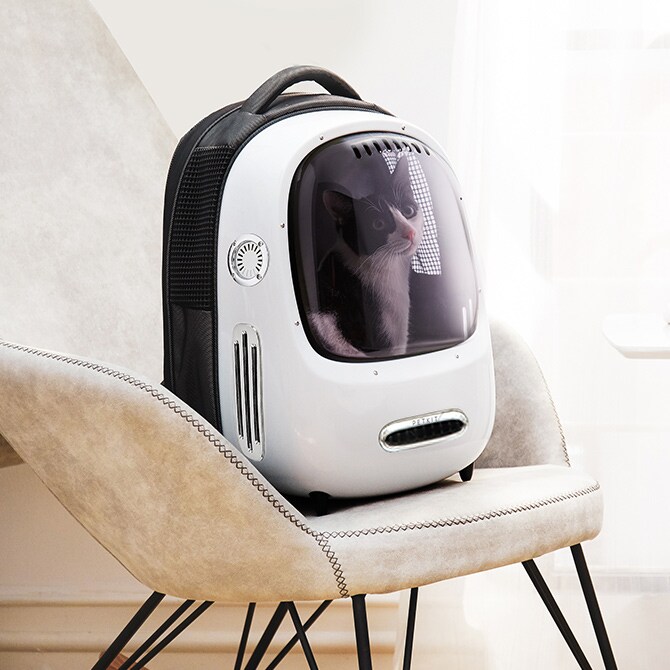 PETKIT ペットキット スマート・キャリア・ブリージー　ホワイト  猫 犬 キャリーバッグ リュック ペットキャリー 熱中症対策 空気循環 背負う 小型犬  