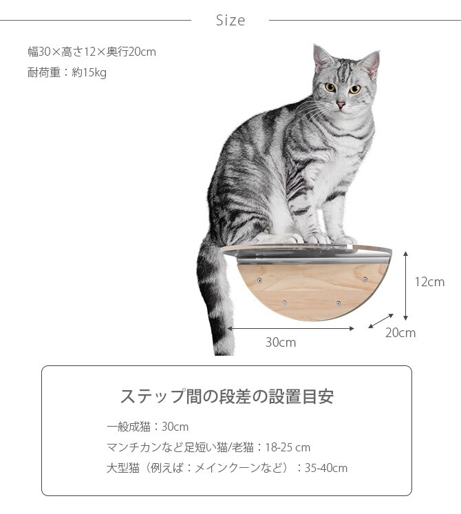 MYZOO マイズー Round Lack ラウンドラック クリア 猫 キャットステップ キャットウォーク 壁付け 壁掛け 透明 シンプル 丸形 円形 北欧
