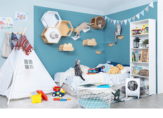 MYZOO マイズー Round Lack ラウンドラック クリア 猫 キャットステップ キャットウォーク 壁付け 壁掛け 透明 シンプル 丸形 円形 北欧