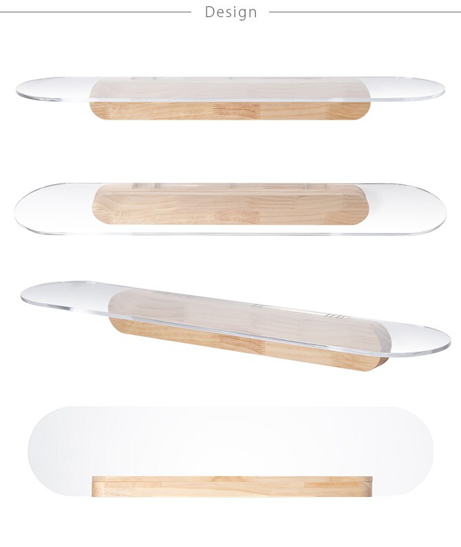 MYZOO マイズー OBLONG 透明キャットステップ 90cm 猫用 キャットステップ キャットウォーク 壁付け 壁掛け クリア アクリル 猫用家具 キャットタワー 北欧