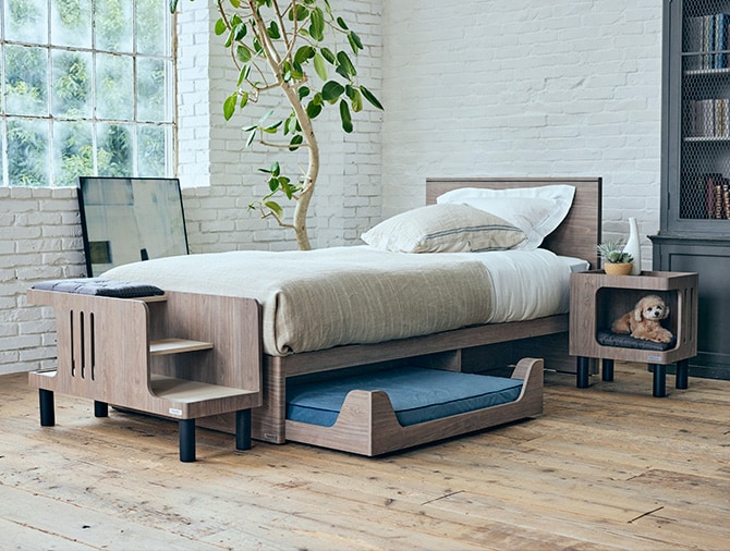 FrancePet フランスペット PE02 ペットハウスサイトテーブル ドッグステップ 犬用 ペット ステップ ベッド 上り下り おしゃれ