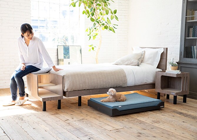 FrancePet フランスペット PE09 PETベッドワゴンイン 犬 猫 ベッド ペットベッド ドッグベッド おしゃれ 脚付き 高さ変更