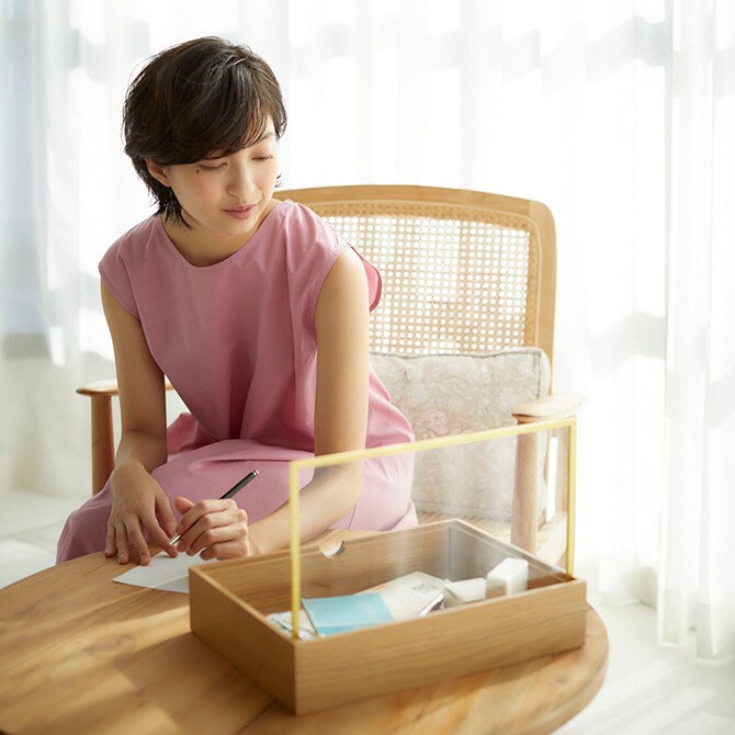 Horn Please ホーン プリーズ OAK WOOD コレクションBOX S  コレクションケース 木製 ガラス ジュエリー収納 ボックス おしゃれ 北欧 オーク インテリア 家具  