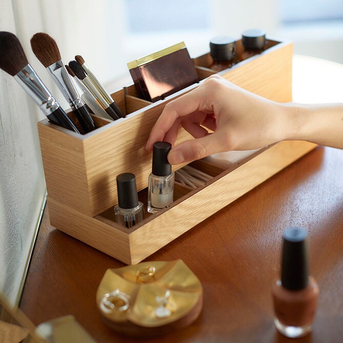 Horn Please ホーン プリーズ OAK WOOD パーテーションBOX  収納ボックス 小物入れ 木製 卓上 おしゃれ デスク 北欧 スタッキング メガネスタンド ペンスタンド  