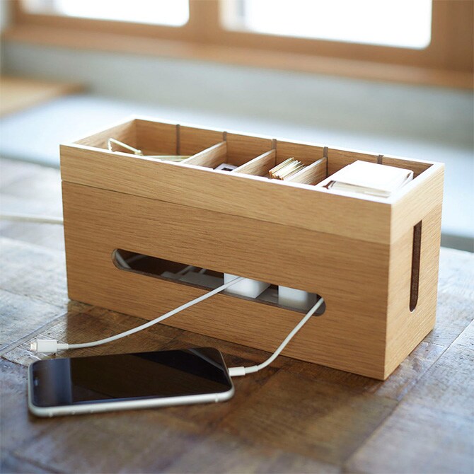 Horn Please ホーン プリーズ OAK WOOD パーテーション ケーブルBOX  ケーブルボックス 収納 木製 おしゃれ 北欧 卓上 スタッキング オーク インテリア 家具  
