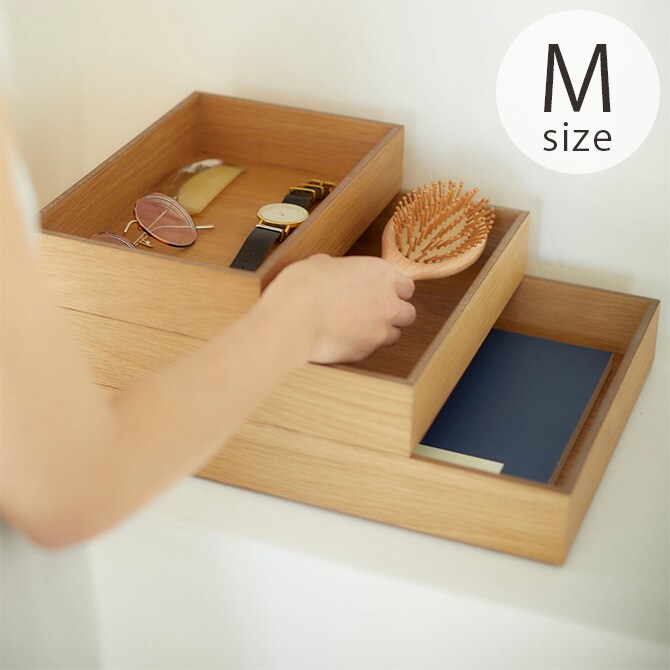 Horn Please ホーン プリーズ OAK WOOD スタッキングトレイ M  トレイ トレー 木製 卓上 おしゃれ スタッキング 北欧 オーク デスク テレワーク  