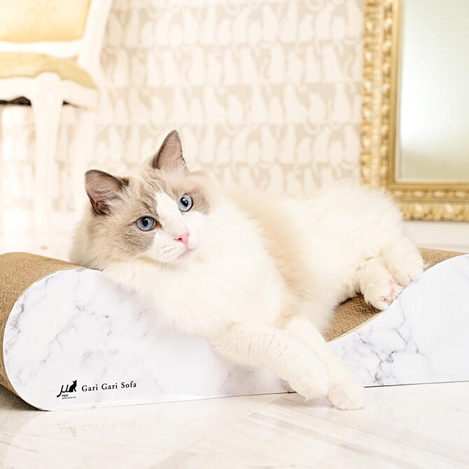Gari Gari ガリガリソファ スクラッチャー マーブル  猫 猫用 爪とぎ ソファ型 ベッド 大理石柄 上品 おしゃれ  