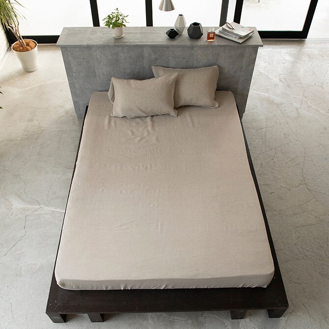 Fab the Home ファブザホーム ボックスシーツ セミダブル用 ファインリネン ワンウォッシュ