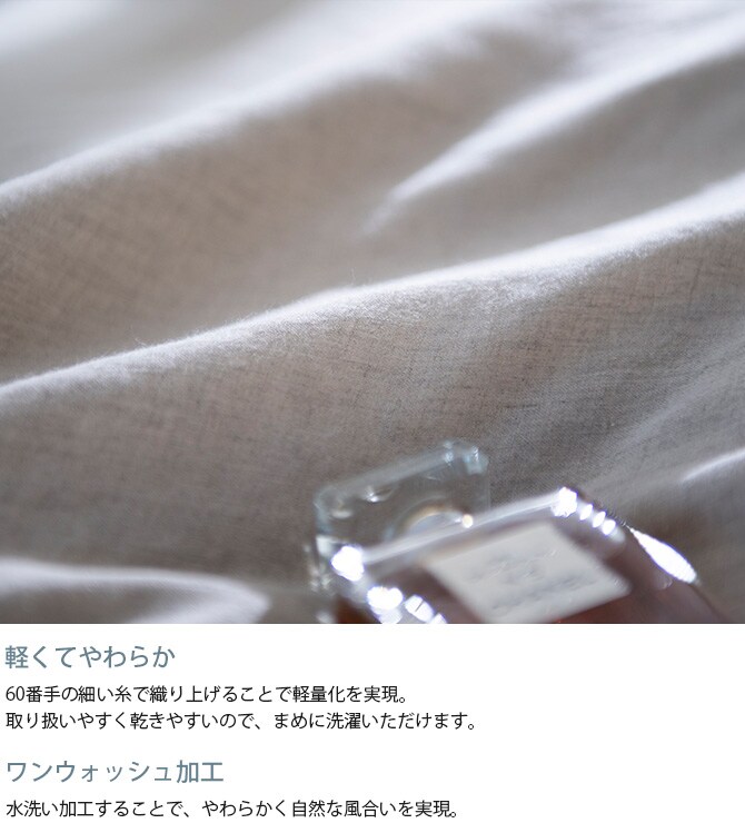 Fab the Home ファブザホーム ボックスシーツ セミダブル用 ファインリネン ワンウォッシュ