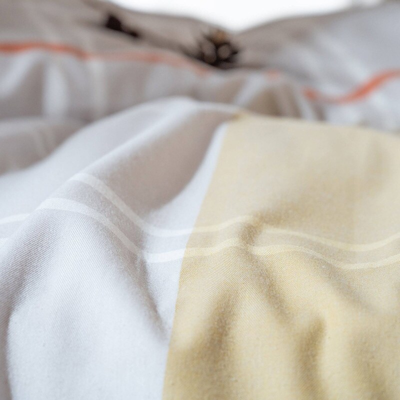 Fab the Home ファブザホーム ピローケース M Lina リーナ 枕カバー ピローケース ピロケース 綿100 ストライプ 柄 コットン シングル シンプル ナチュラル