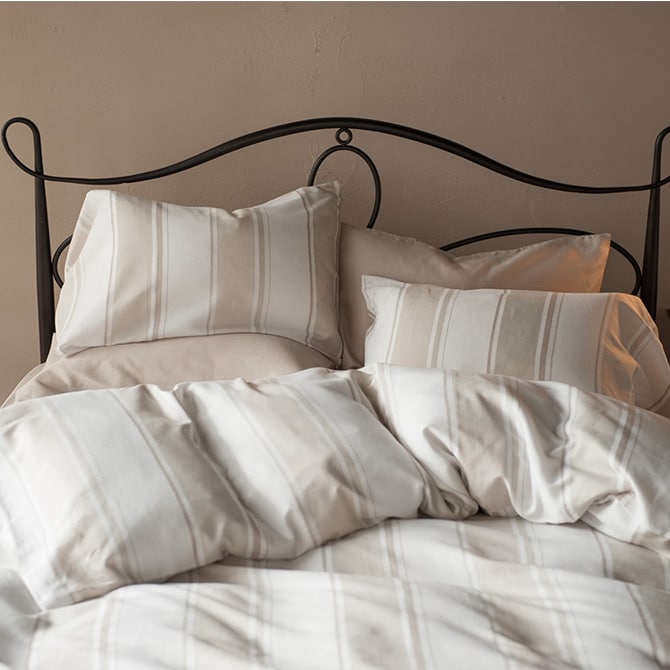 Fab the Home ファブザホーム 掛け布団カバー ダブル用 シックストライプ