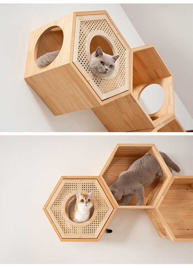 MYZOO マイズー Busy Cat専用 COVER RATTAN カバーラタン 猫 ハウス スツール 六角 ラタン 藤細工 おしゃれ 和 カバー プレート