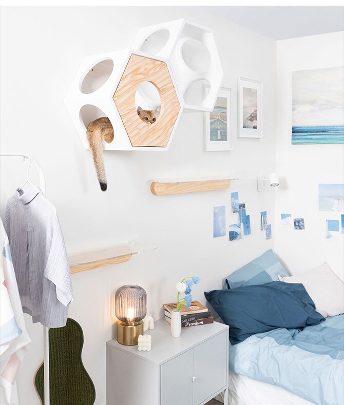 MYZOO マイズー Busy Cat専用 COVER WAVE カバーウェーブ 猫 ハウス スツール 六角 ウェーブ 波 おしゃれ 木製 カバー プレート