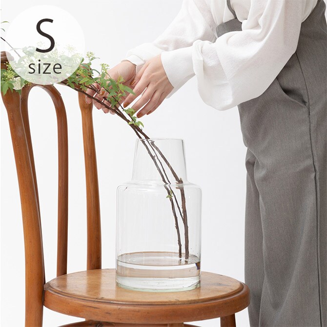 shesay シセイ 枝ものが活けやすい リューズガラス フラワーベース ロケート S 