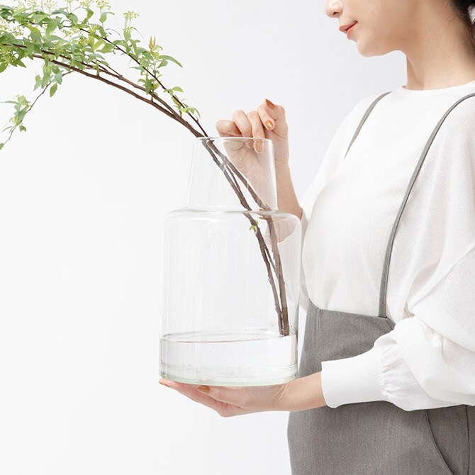 shesay シセイ 枝ものが活けやすい リューズガラス フラワーベース ロケート S 