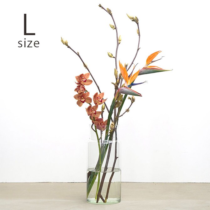 shesay シセイ 枝ものが活けやすい リューズガラス フラワーベース ネック L 