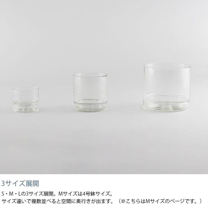 shesay シセイ リューズガラス プレート付き フラワーポット ストレート M 