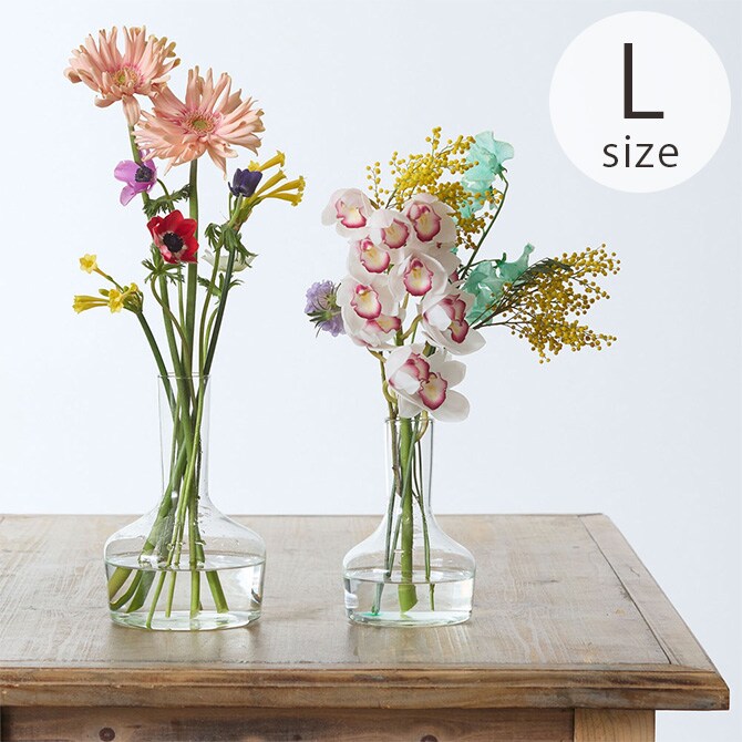 shesay シセイ 花も活けられる リューズガラス カラフェ L  カラフェ 水差し フラワーベース 花瓶 ガラス クリア 透明 リサイクルガラス シンプル おしゃれ  
