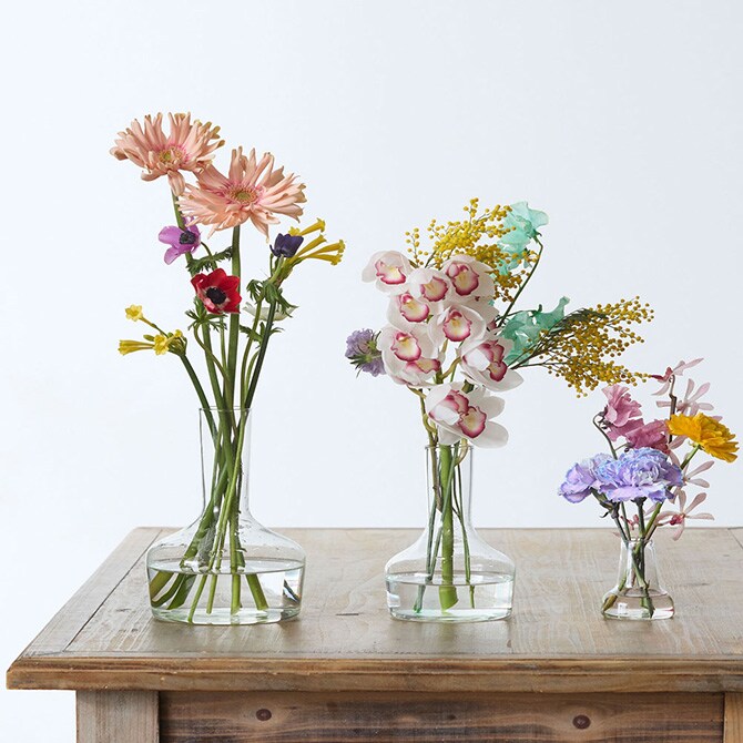 shesay シセイ 花も活けられる リューズガラス カラフェ L  カラフェ 水差し フラワーベース 花瓶 ガラス クリア 透明 リサイクルガラス シンプル おしゃれ  