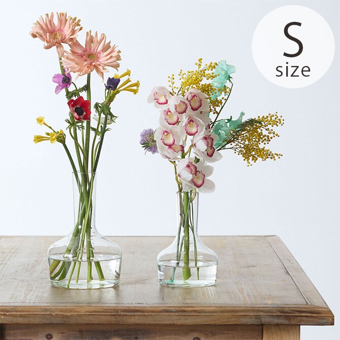 shesay シセイ 花も活けられる リューズガラス カラフェ S  カラフェ 水差し フラワーベース 花瓶 ガラス クリア 透明 リサイクルガラス シンプル おしゃれ  