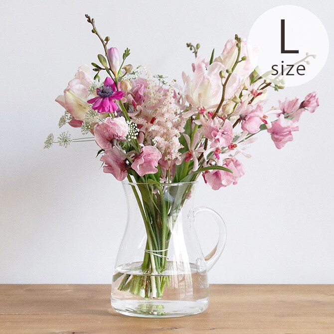 shesay シセイ テーブルブーケがそのまま活けられる リューズガラス カラフェ L  カラフェ 水差し フラワーベース 花瓶 ガラス クリア 透明 リサイクルガラス シンプル おしゃれ  