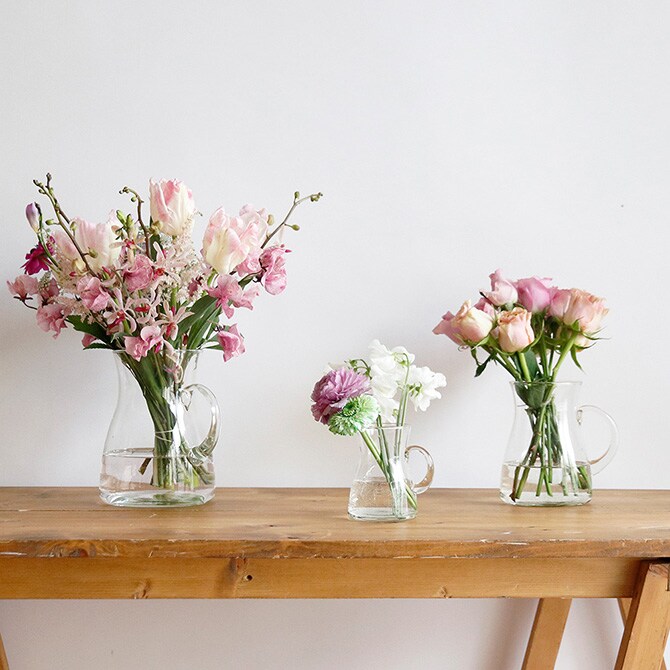 shesay シセイ テーブルブーケがそのまま活けられる リューズガラス カラフェ L  カラフェ 水差し フラワーベース 花瓶 ガラス クリア 透明 リサイクルガラス シンプル おしゃれ  