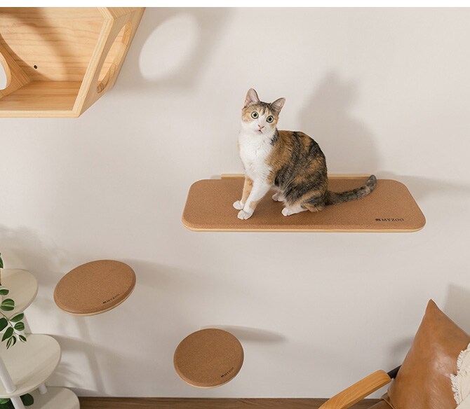 MYZOO マイズー キャットステップ CORK コルク キャットステップ 猫 ステップ 壁 上下運動 MYZOO マイズー 木製 おしゃれ シンプル