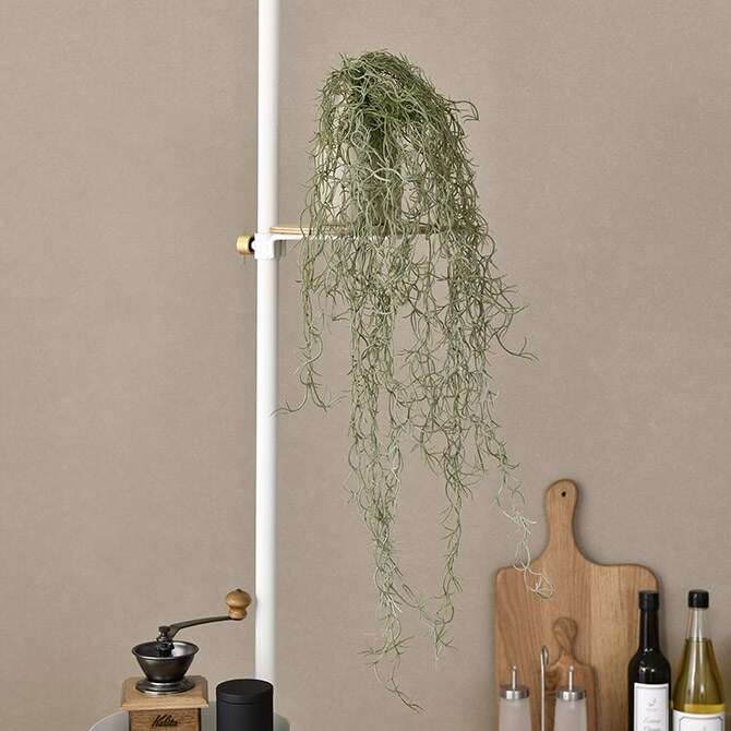 Brown. ブラウン フェイクグリーン スパニッシュモス ハンギングブッシュ シルバー