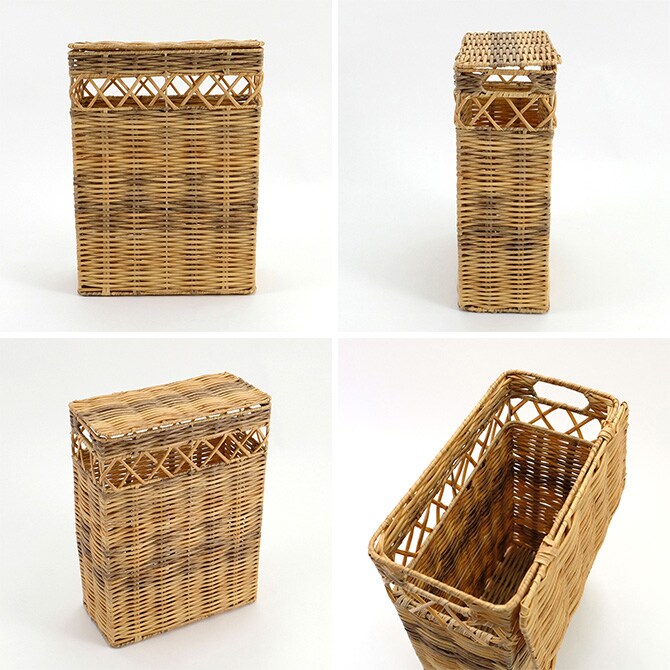 shesay シセイ ゴミ箱としても使えて 洗える蓋付きスクエアバスケット トール