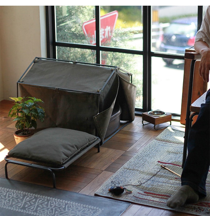 GROOM グルーム テントトイレカバー 猫 トイレカバー 猫トイレ トイレ目隠し システムトイレ対応 テント ヴィンテージ インダストリアル ミリタリー アウトドア