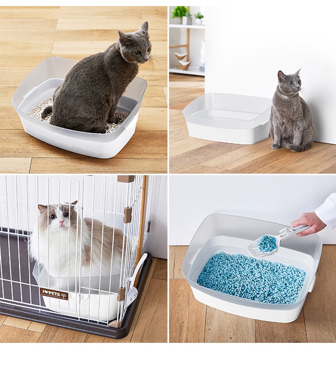 Bonbi ボンビ クリアキャットトイレ S 猫用トイレ 猫トイレ ペットトイレ おしゃれ クール スタリッシュ スコップ付き