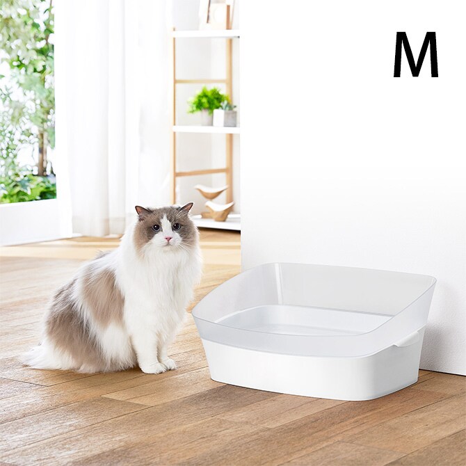Bonbi ボンビ クリアキャットトイレ M 猫用トイレ 猫トイレ ペットトイレ おしゃれ クール スタリッシュ スコップ付き