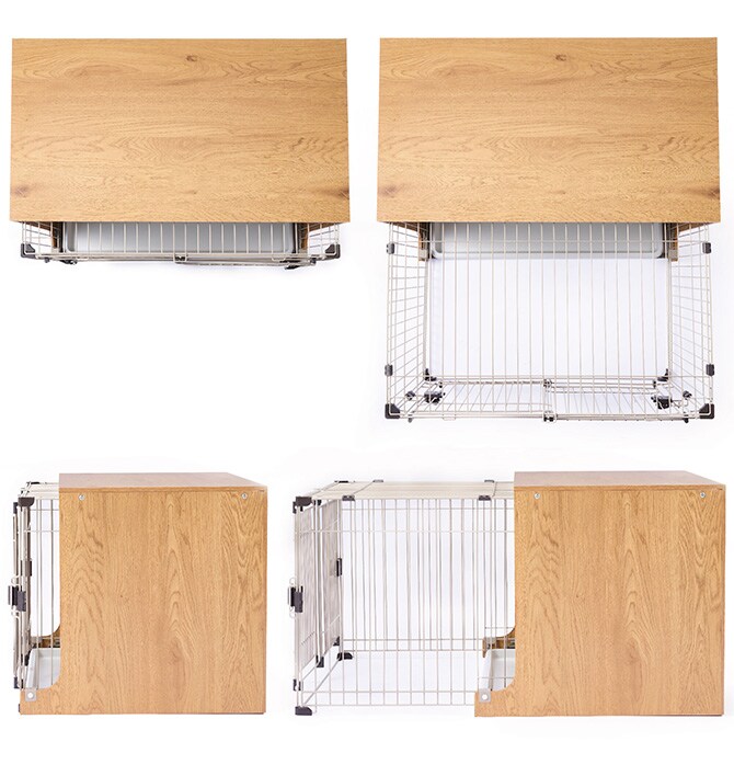 Bonbi ボンビ 引き出して拡張する お留守番サークル 犬用サークル ペットサークル 拡張 おしゃれ インテリア 木 お留守番 天板 サークル