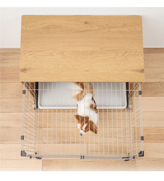 Bonbi ボンビ 引き出して拡張する お留守番サークル 犬用サークル ペットサークル 拡張 おしゃれ インテリア 木 お留守番 天板 サークル