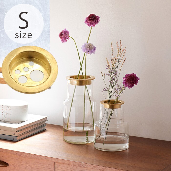 shesay シセイ大きな花瓶を一輪挿しにできるBRASSのトレー S