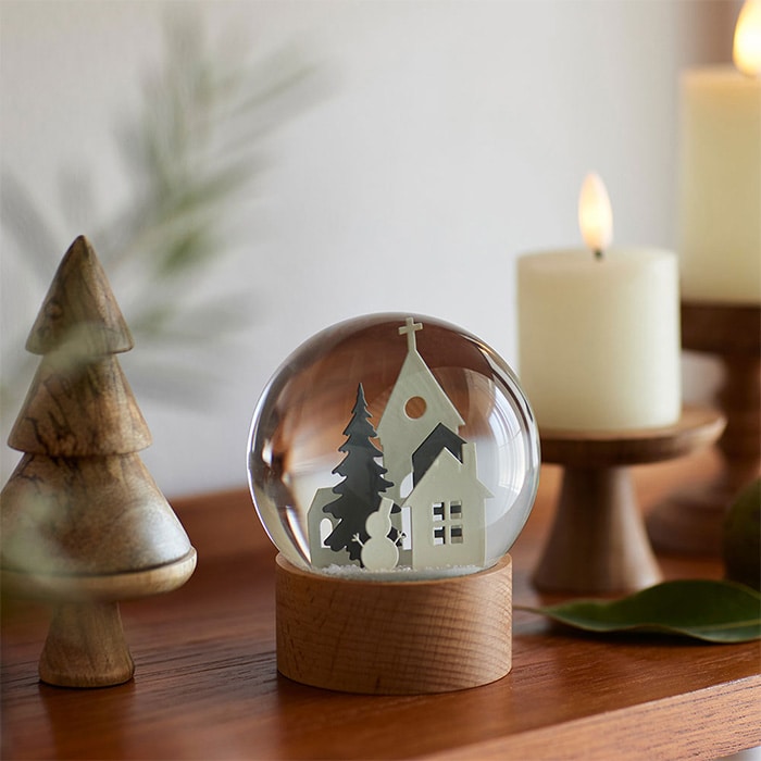 shesay シセイインテリアに馴染むスノードーム 街並み