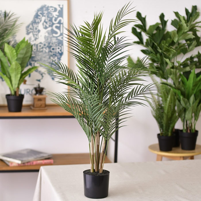 Brown. ブラウンフェイクグリーン アレカヤシ ポット 90