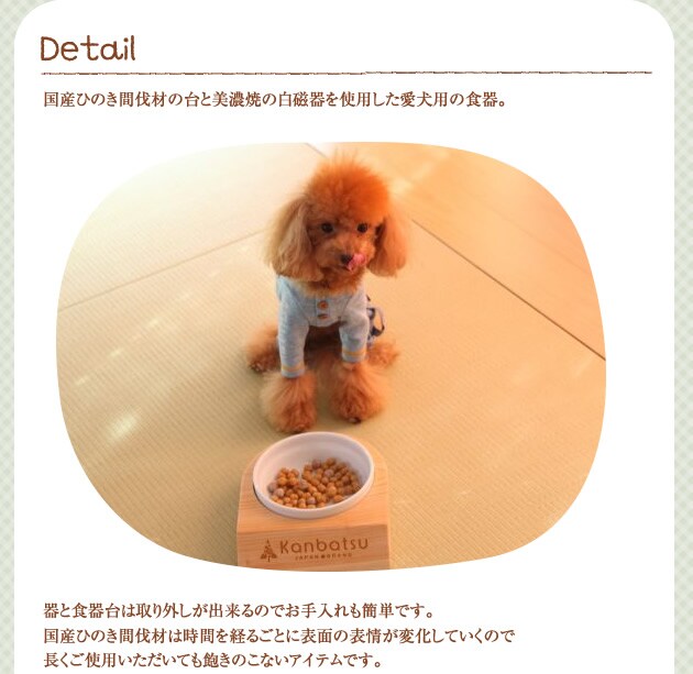 kanbatsu  LAVISH single dish ラビッシュシングルディッシュ KBBS01 /犬/食器/木製/おしゃれ/シンプル/陶器/かわいい/カンバツ/室内/小型犬/ 