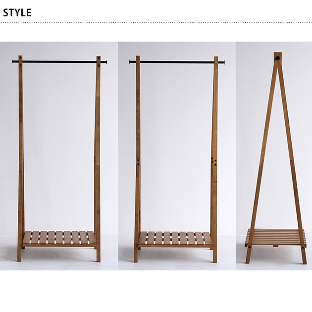 Rasic ラシック Hanger Rack  ハンガーラック 木製 棚付き おしゃれ ヴィンテージ レトロ コートハンガー コート掛け 洋服掛け 衣類掛け  