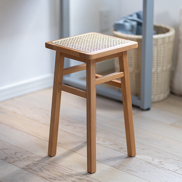Mash マッシュ スツール amu アム  椅子 いす チェア 木製 ラタン コンパクト 軽量 おしゃれ シンプル ナチュラル  