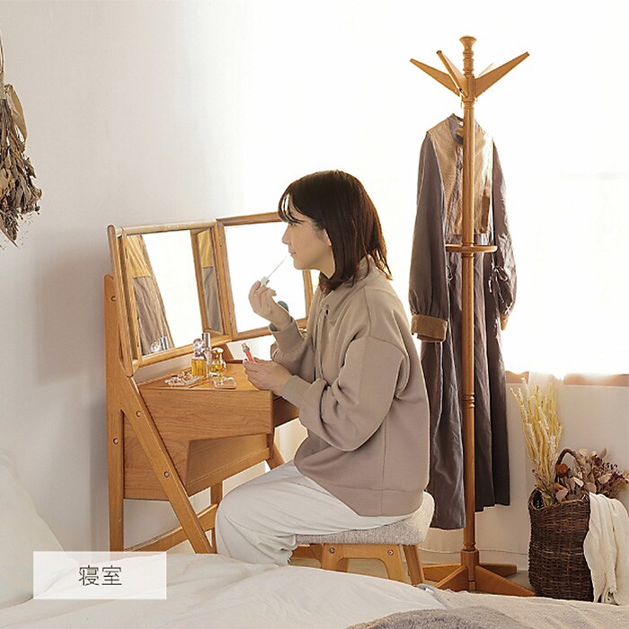 Herit. ヘリット Pole Hanger  ポールハンガー 木製 オーク 省スペース スリム ナチュラル おしゃれ 北欧 ヴィンテージ風 ポールスタンド ハンガースタンド 家具 インテリア  